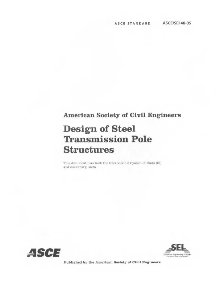 ASCE 48-05 Design of Steel Transmission Pole Structures | PDF