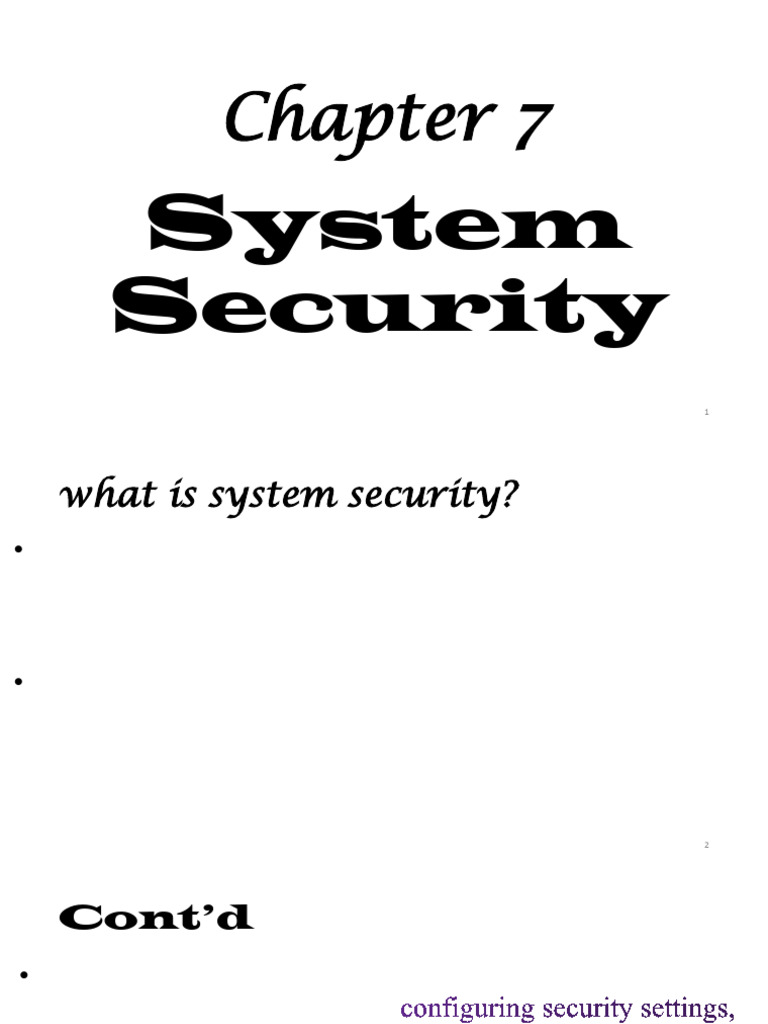 Chapter 7 System Security | PDF | Information Security | Firewall ...