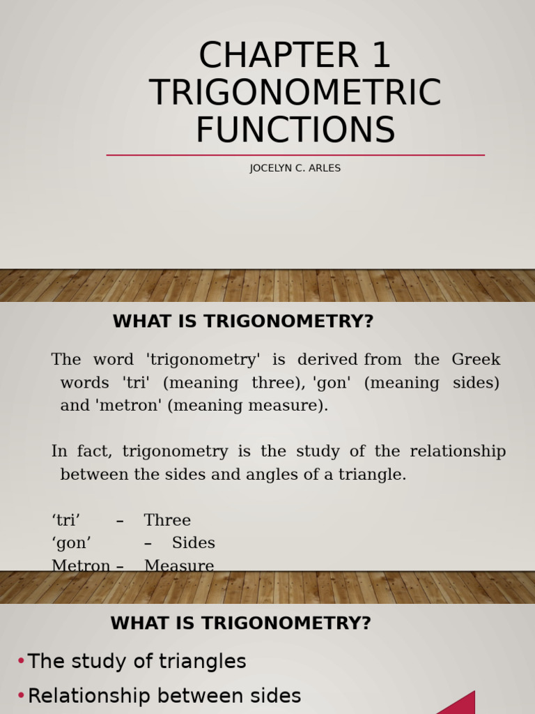 CHAPTER 1 Trigonometric Functions | PDF