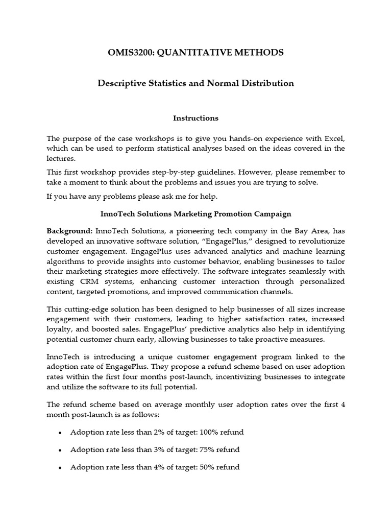 Case Workshop 1 | PDF | Probability Distribution | Histogram