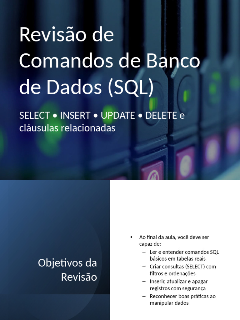 Revisao SQL Comandos | PDF | SQL | Dados