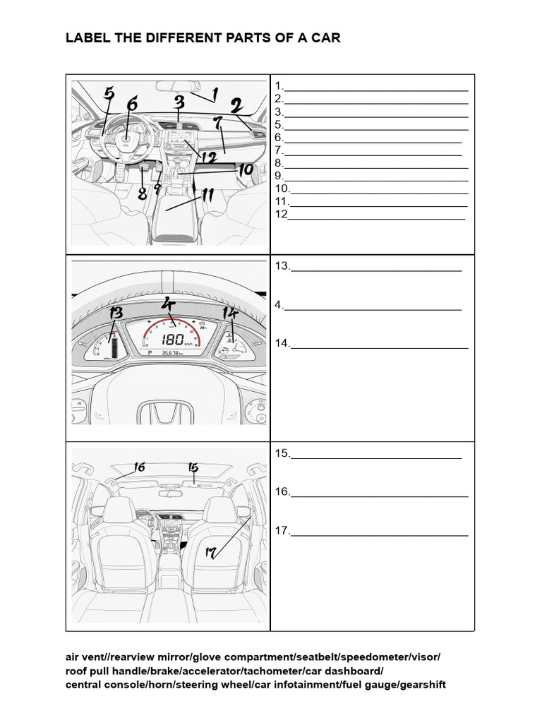 Car Interior Activity | PDF