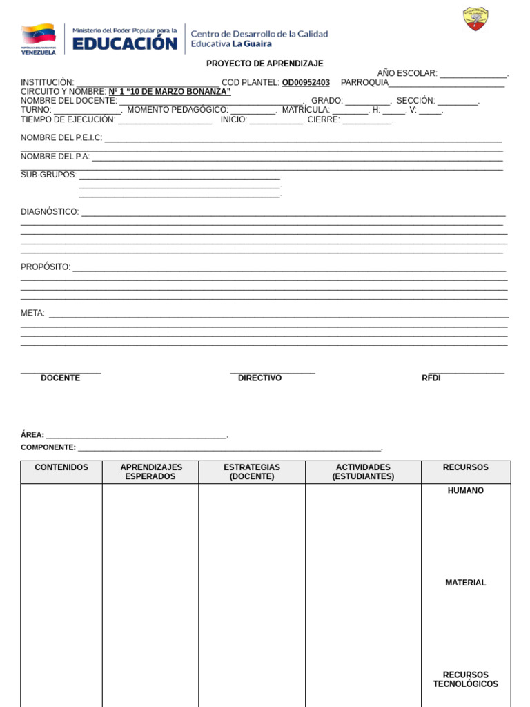 Formato de Planificación de Primaria 2025-2026 | PDF