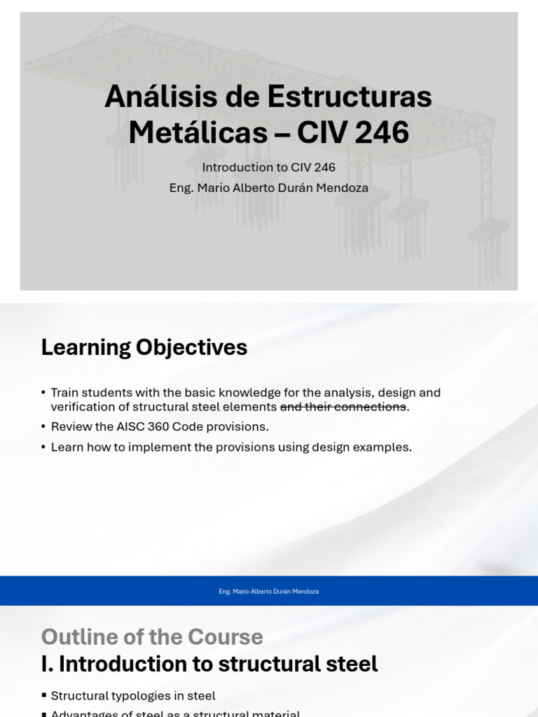 Introducción - CIV 246 Steel Structures | PDF | Buckling | Structural Load