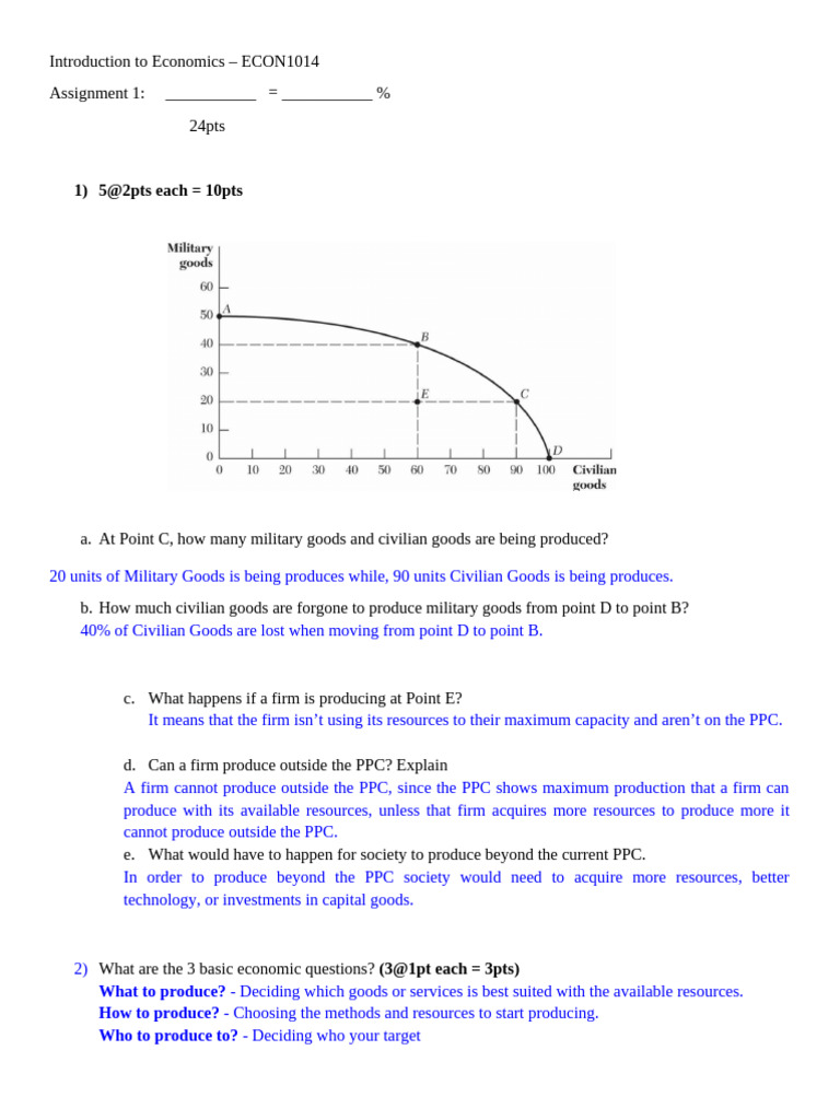 Assignment #1 - Economics (Antonio Itza) | PDF | Economic System ...