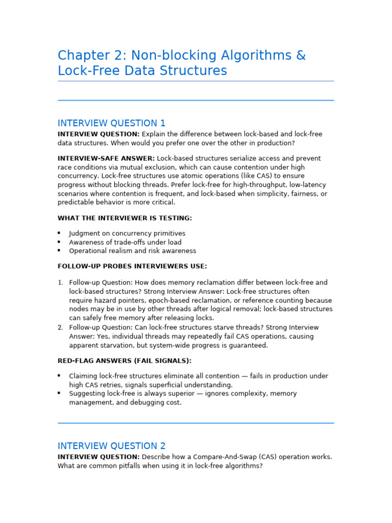 10 Non Blocking Algorithms Lock Free Data Structures Interview ...