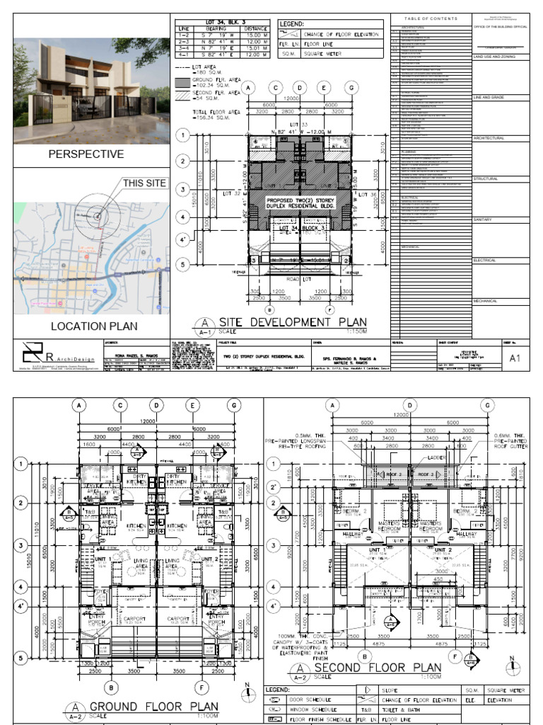 Ramos Architectural Merged | PDF | Framing (Construction) | Storm Drain
