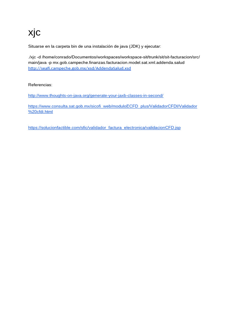 Java Xjc Obtener Clases a Partir de XSD | PDF