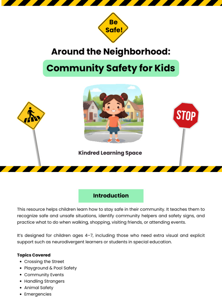 1 - Community Safety Scenarios, Helpers & Signs - Kids Safety Skills ...