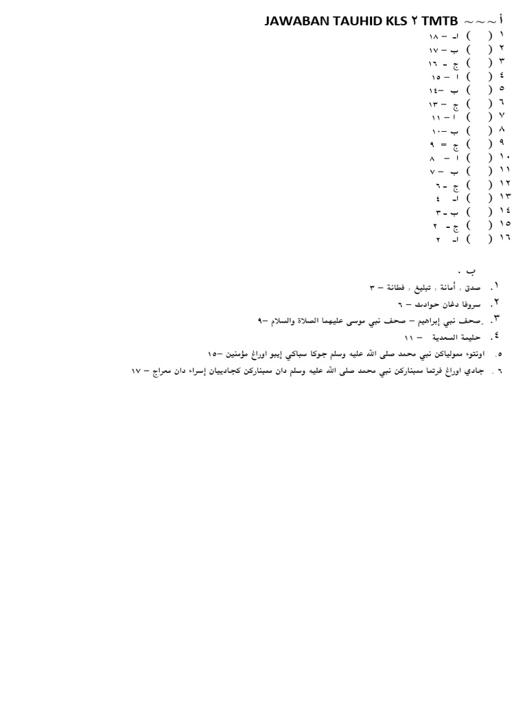 TAUHID 2 TMTB | PDF