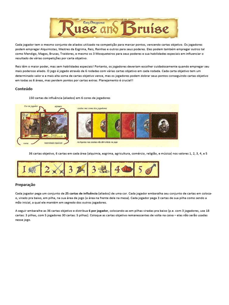 Ruse Bruise Manual de Regras 65128 | PDF