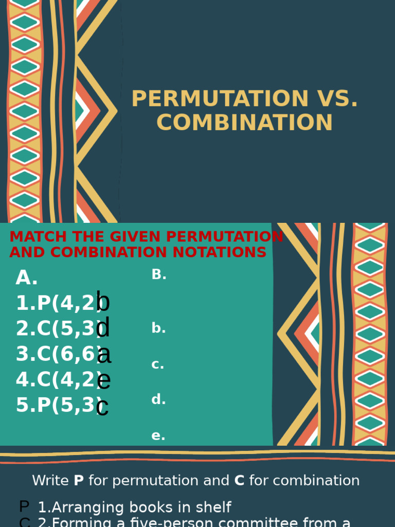 Permutation Vs Combination | PDF | Permutation | Combinatorics