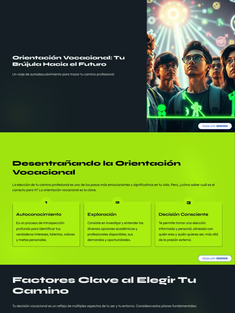 Orientacion Vocacional Tu Brujula Hacia El Futuro | PDF