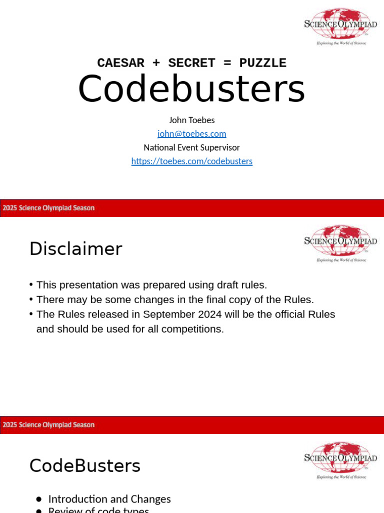 25 Codebusters Summer Workshop Slides | PDF | Cryptanalysis | Encryption