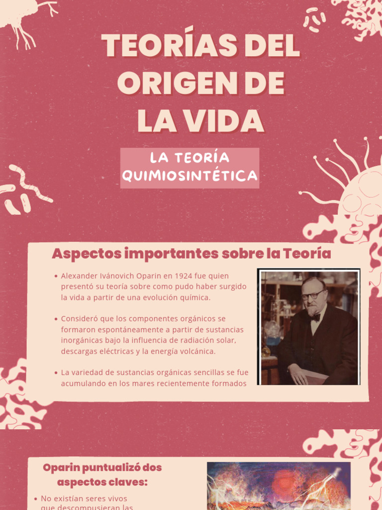 Teorías Del Origen de La Vida Quimiosintética | PDF | Abiogénesis ...