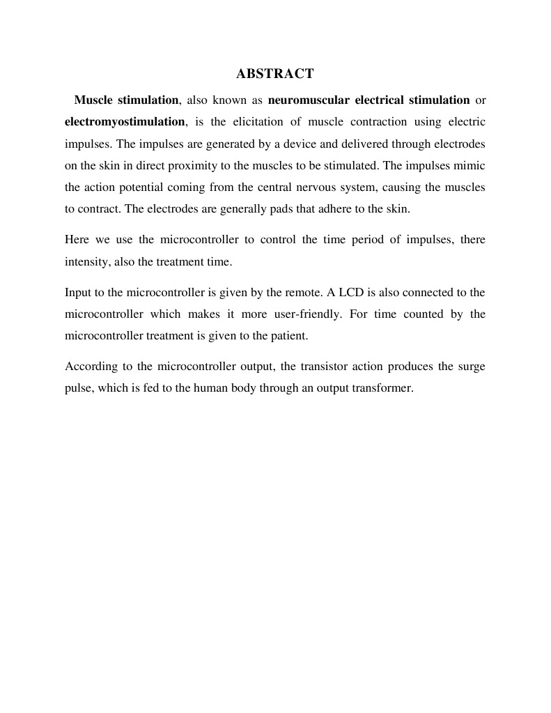 Muscle Stimulation Device Control System | PDF