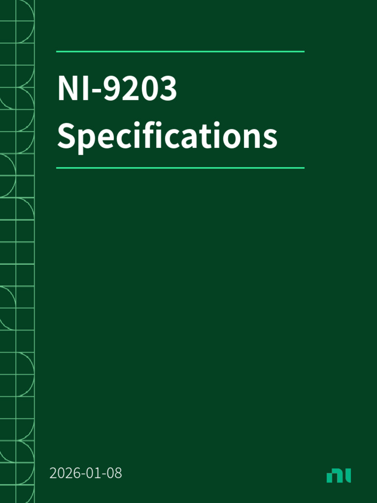 Ni-9203 Specifications 4-20AI | PDF | Electrical Wiring | Electricity