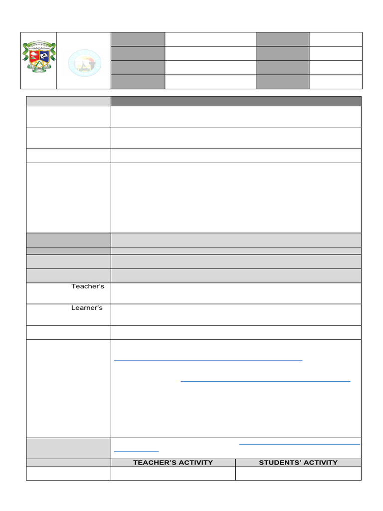 Lesson Plan Week 6 Day 1 Final Na Gid Ni | PDF