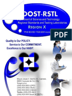 RSTL Reg 10 Brochure of Testing and Calibration Services (Revised 2012-06-27)