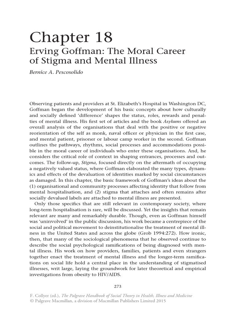 Goffman's Stigma Theory | PDF | Social Stigma | Psychiatry