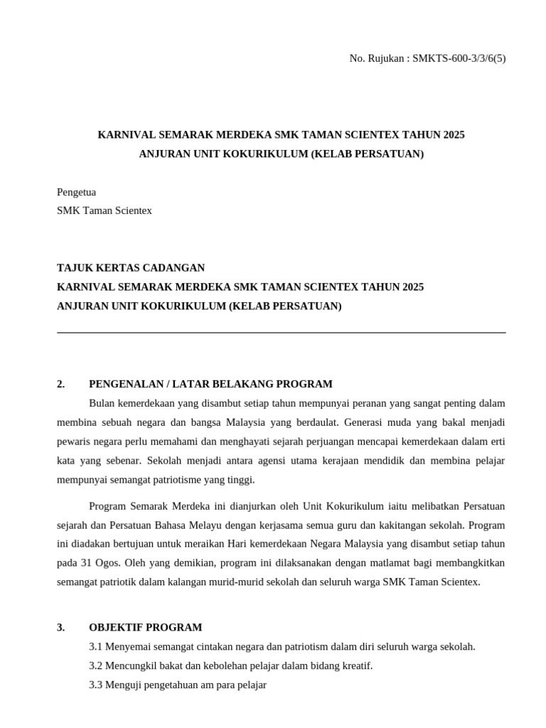Kertas Kerja Semarak Merdeka 2025 (3) - 2 | PDF