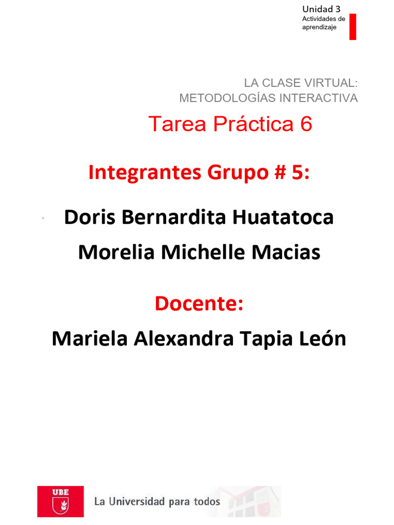 Tarea 6 Grupo #5 | PDF | Aprendizaje | Enseñando