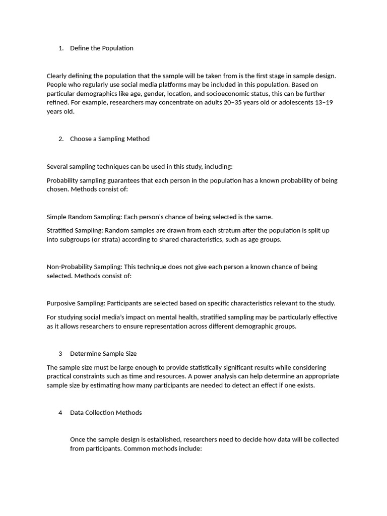 5 Deciding On The Sample Design | PDF | Sampling (Statistics) | Statistics