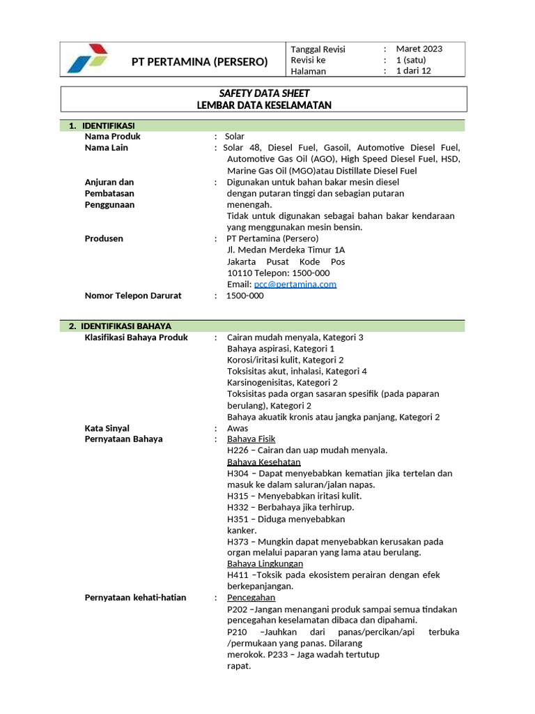 MSDS Solar | PDF