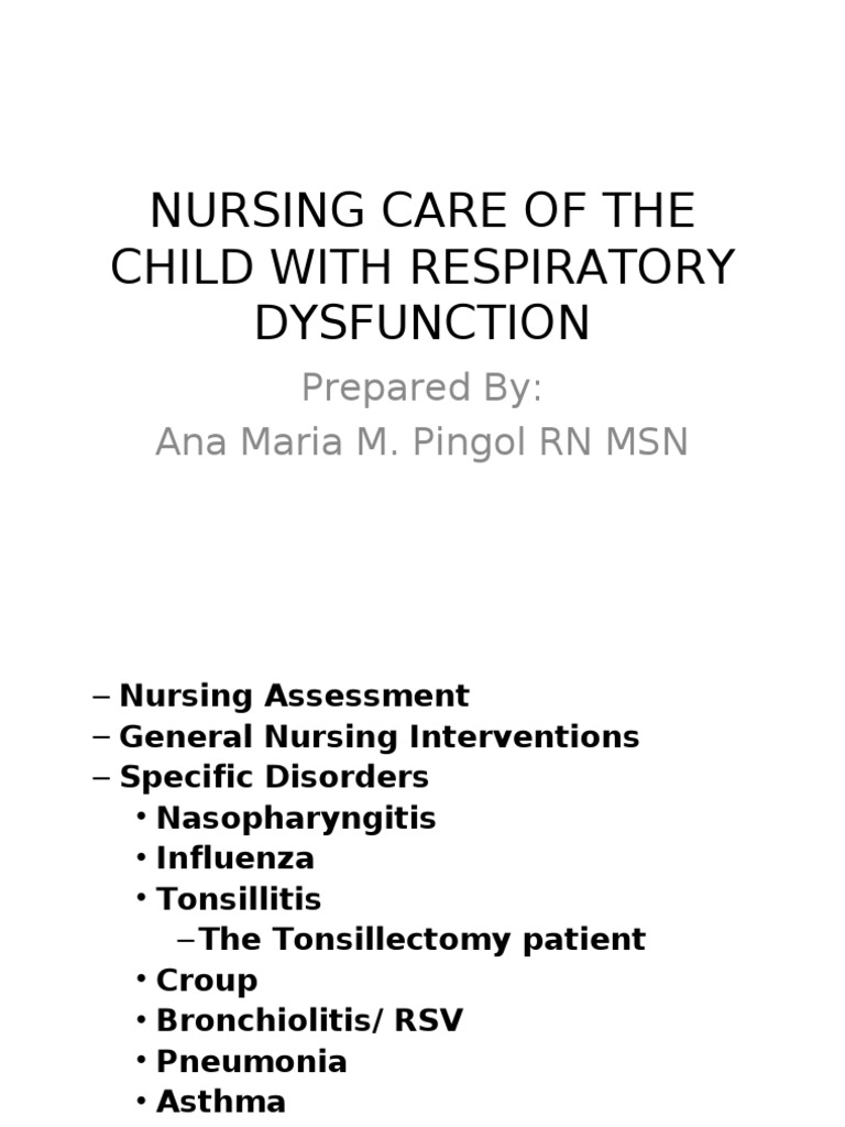 Nursing Care for Pediatric Respiratory Issues | PDF | Common Cold ...