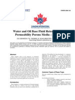 Water and Oil Base Fluid Retention in Low Permeability Porous