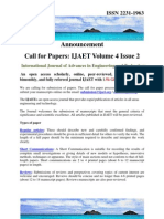 Call For Paper IJAET Vol 4 Issue 2 Sept 2012