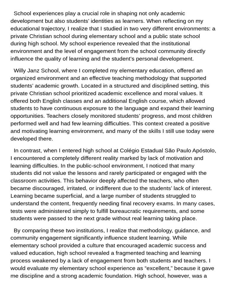 Experience Report | PDF | Learning | Teachers
