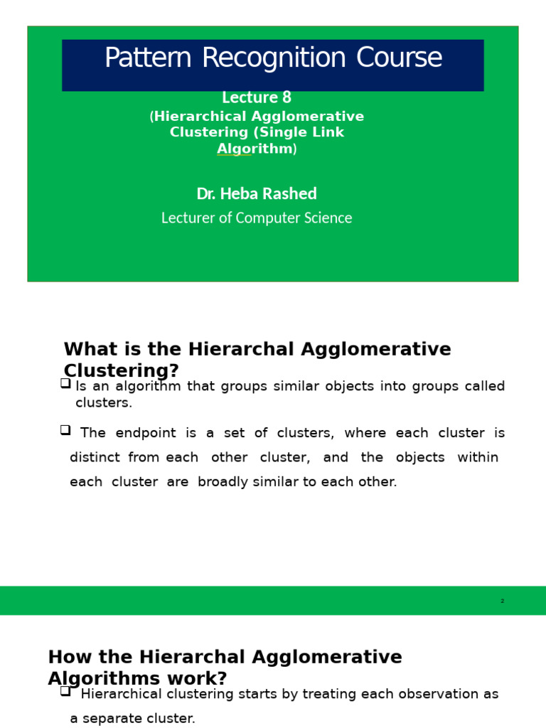PRG - L09 - Hierarchical Agglomerative Clustering Algorithms (Single ...