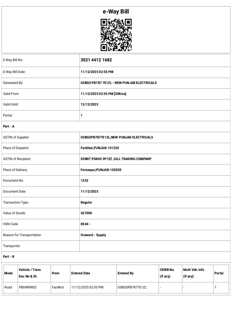 E-Way Bill System | PDF
