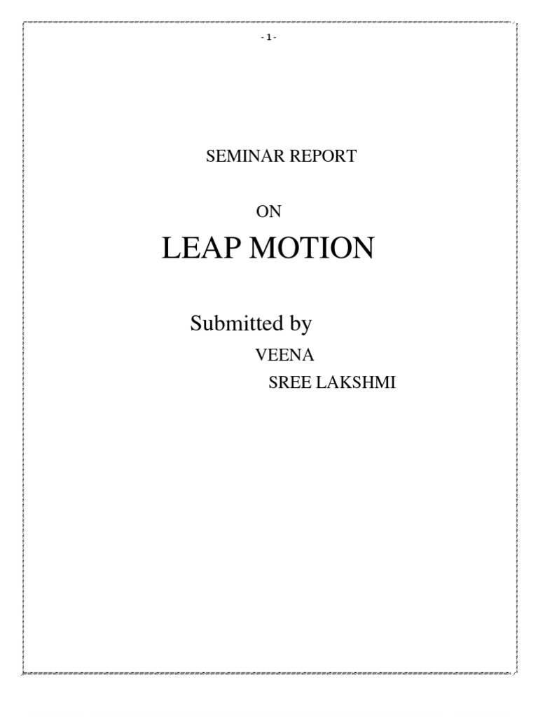 Leap Motion: Revolutionizing Interaction | PDF | Touchscreen | 3 D ...