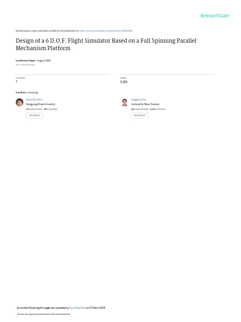 2005_AIAA_paper_Designofa6D.O.FFlightSimulatorBasedonaFull | PDF ...