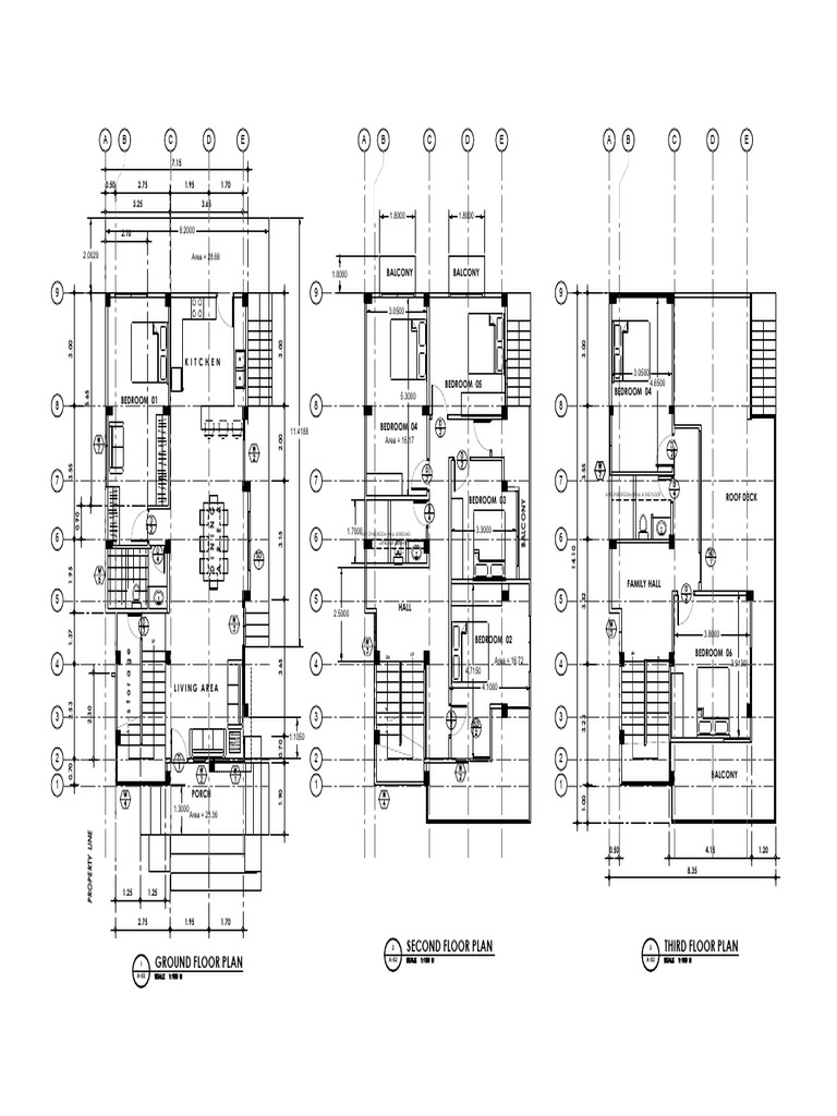 Dumpay 3 Storey Floor Plans Revised | PDF | Real Estate | Architectural ...