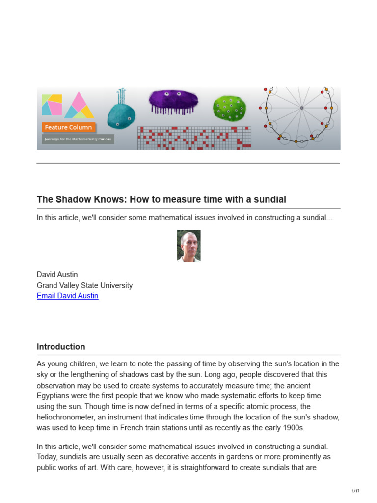 AMS.org American Mathematical Society (the Shadow Knows How to Measure ...