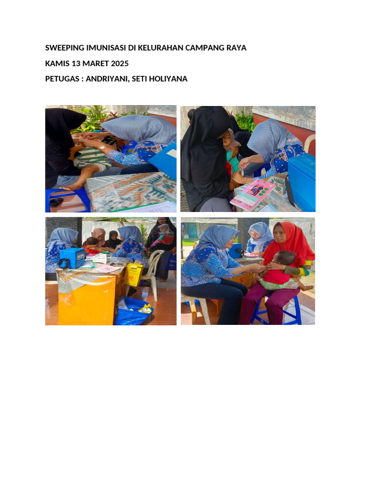Sweeping Imunisasi Di Kelurahan Campang Raya | PDF