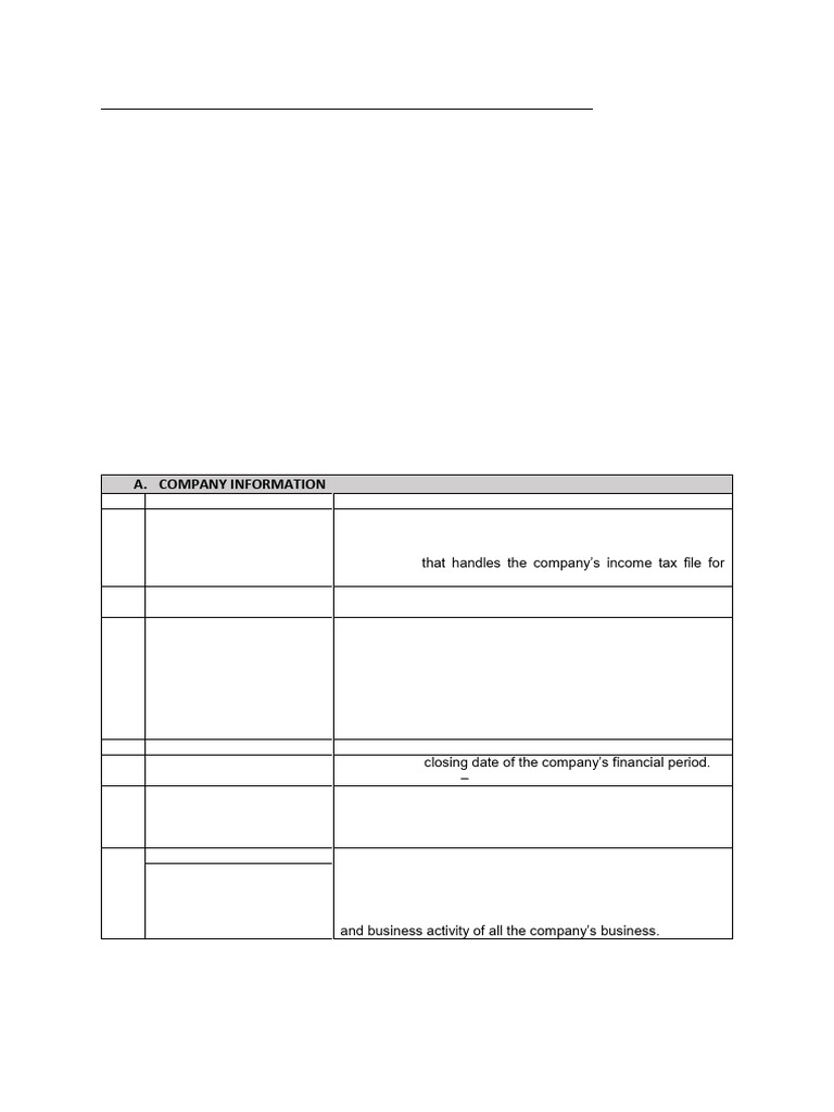 Explanatory Notes On Minimum TPD Template | PDF