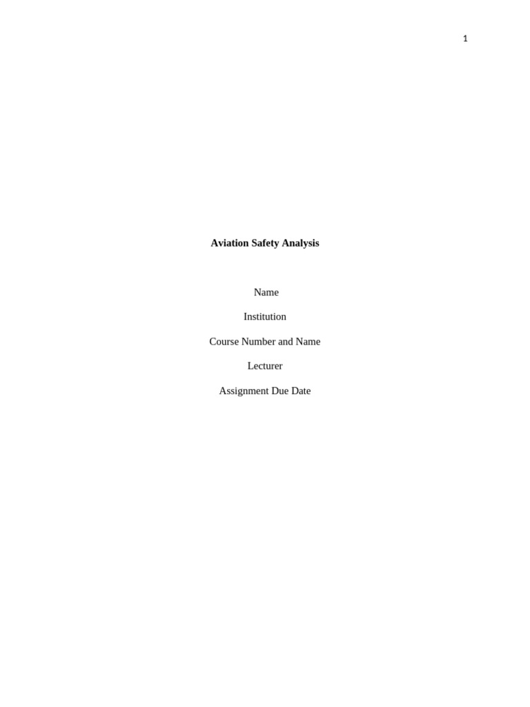 Aviation Safety Analysis 1.edited | PDF | Aviation | Aviation Safety
