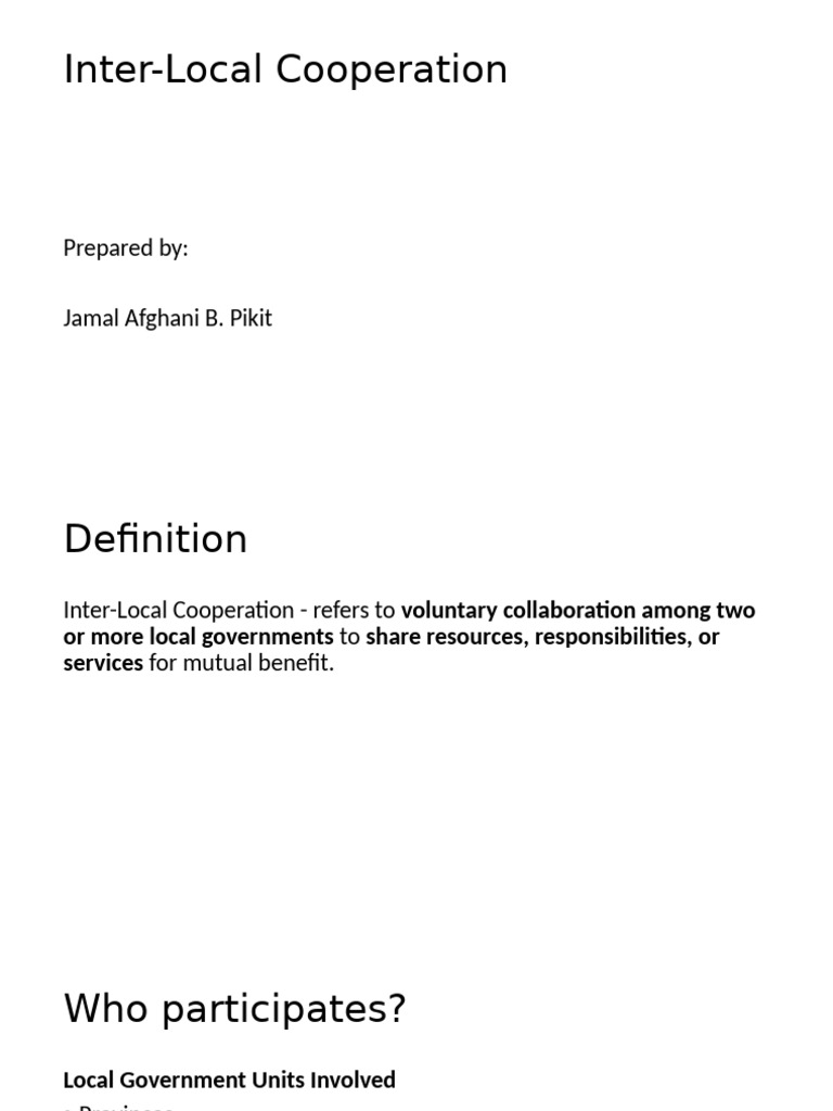 Inter Local Cooperation | PDF | Governance | Economies