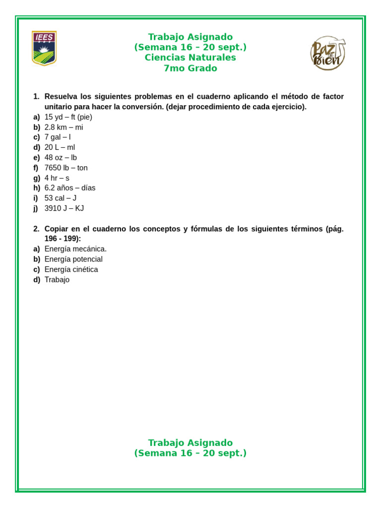 Trabajo Asignado (semana 16 - 20) | PDF | Genética | Biología