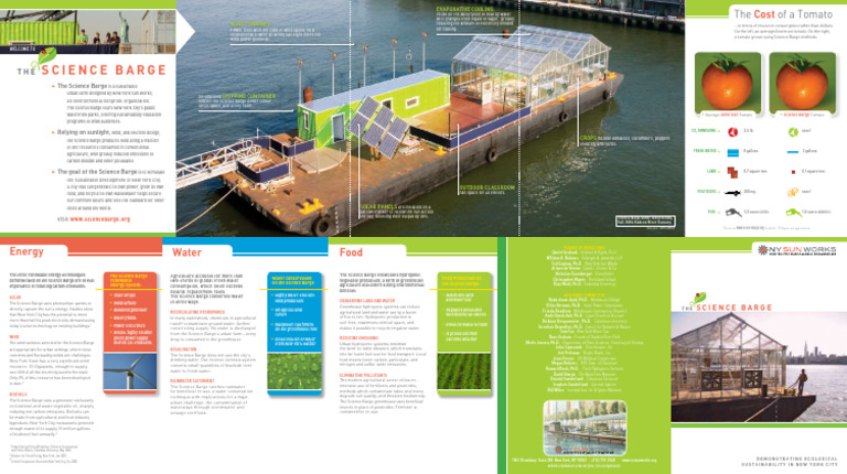 Science Barge Brochure | PDF | Biodiesel | Solar Power