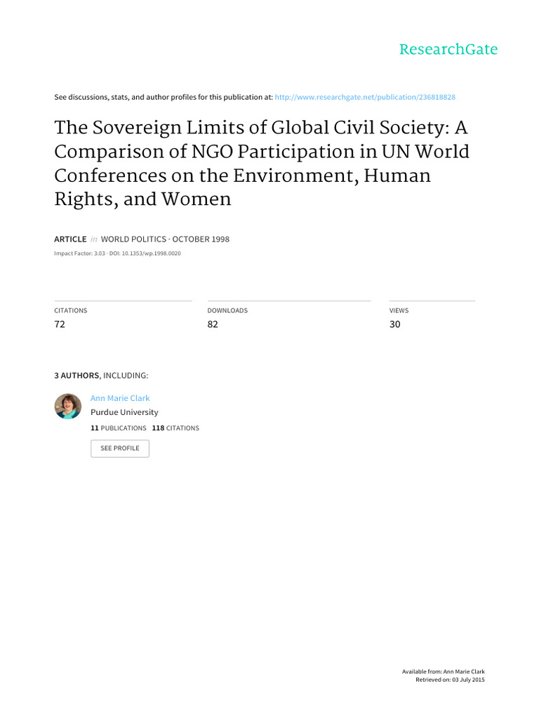 Civil Society Clark | PDF | Non Governmental Organization | United Nations
