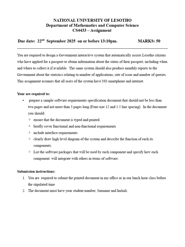 Assignment 1 2025 | PDF