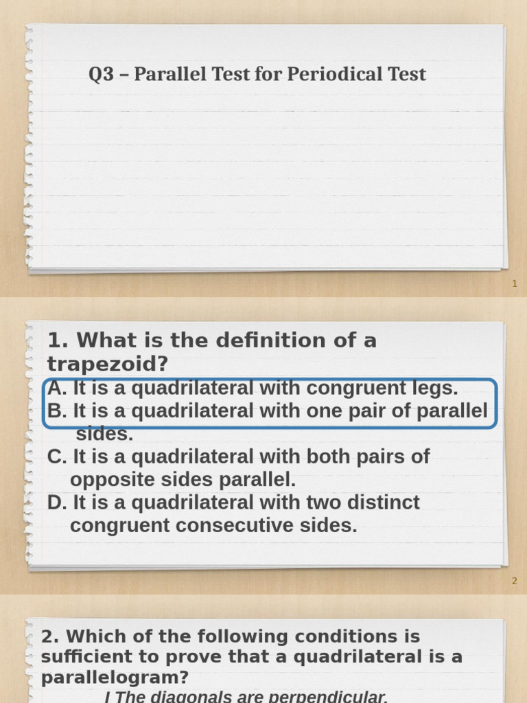 PT Parallel 3rd Q | PDF | Euclid | Elementary Geometry