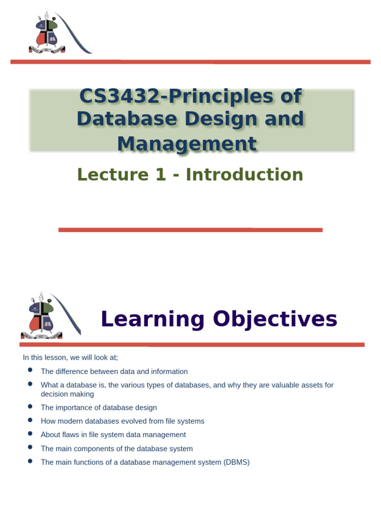 L1-Introduction Chapter 1 | PDF | Databases | Sql