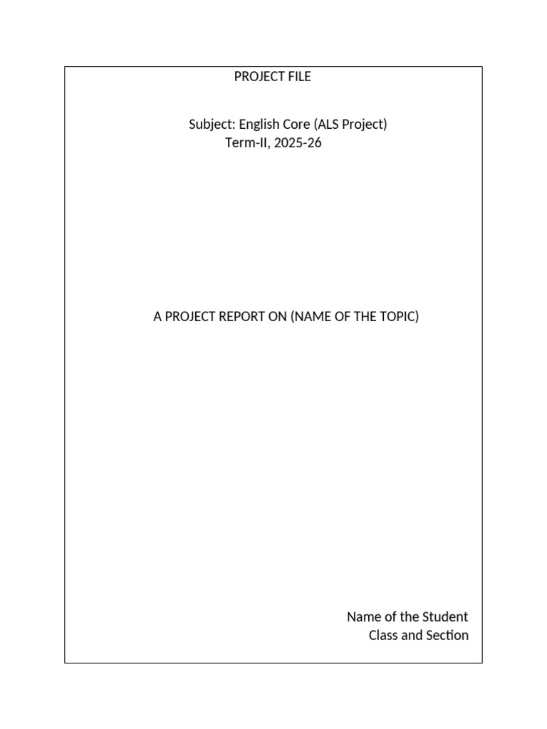 ALS Project - Format of Pages | PDF