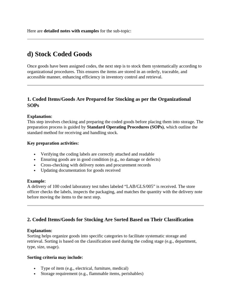 Stocked Coded Goods | PDF | Inventory